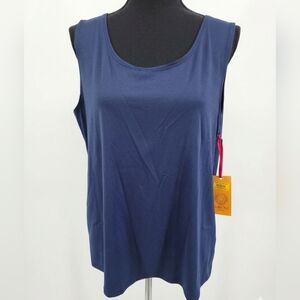 Ruby Rd. Navy Scoop Neck Tank